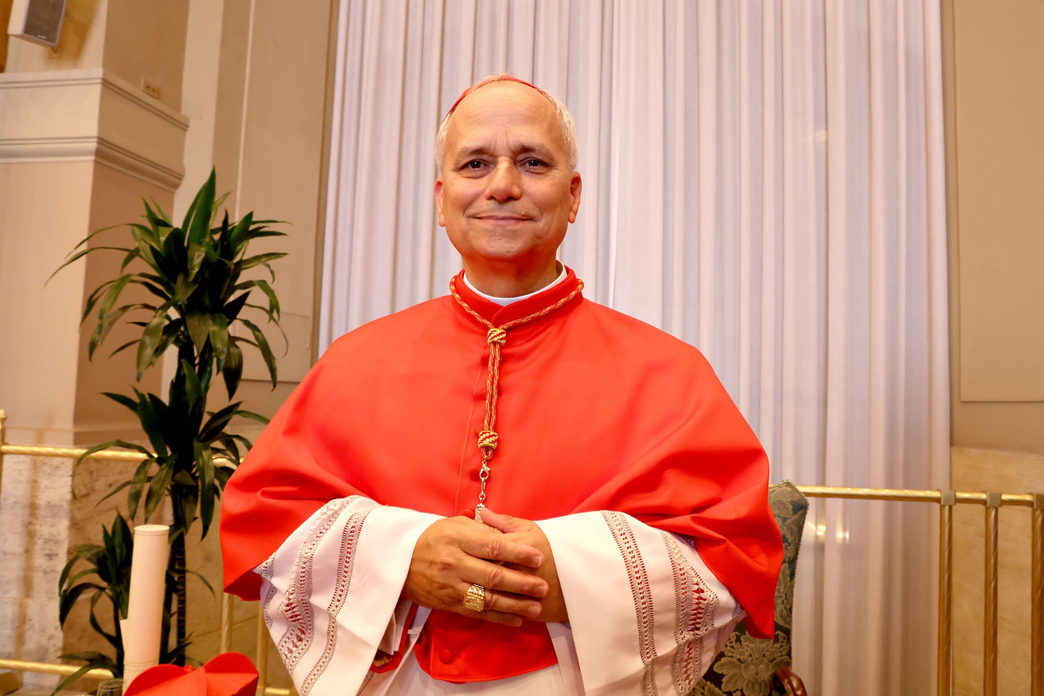VATICAN CITY, VATICAN - SEPTEMBER 30: Newly appointed cardinal U.S-born prelate prefect of the Dicastery for Bishops, Robert Francis Prevost poses during the courtesy visits to the New Cardinals at the Apostolic Palace on September 30, 2023 in Vatican City, Vatican. Pope Francis holds a consistory for the creation of 21 new cardinals, the consistory falls before the start of the Synod on Synodality, set to take place in October. (Photo by Franco Origlia/Getty Images)